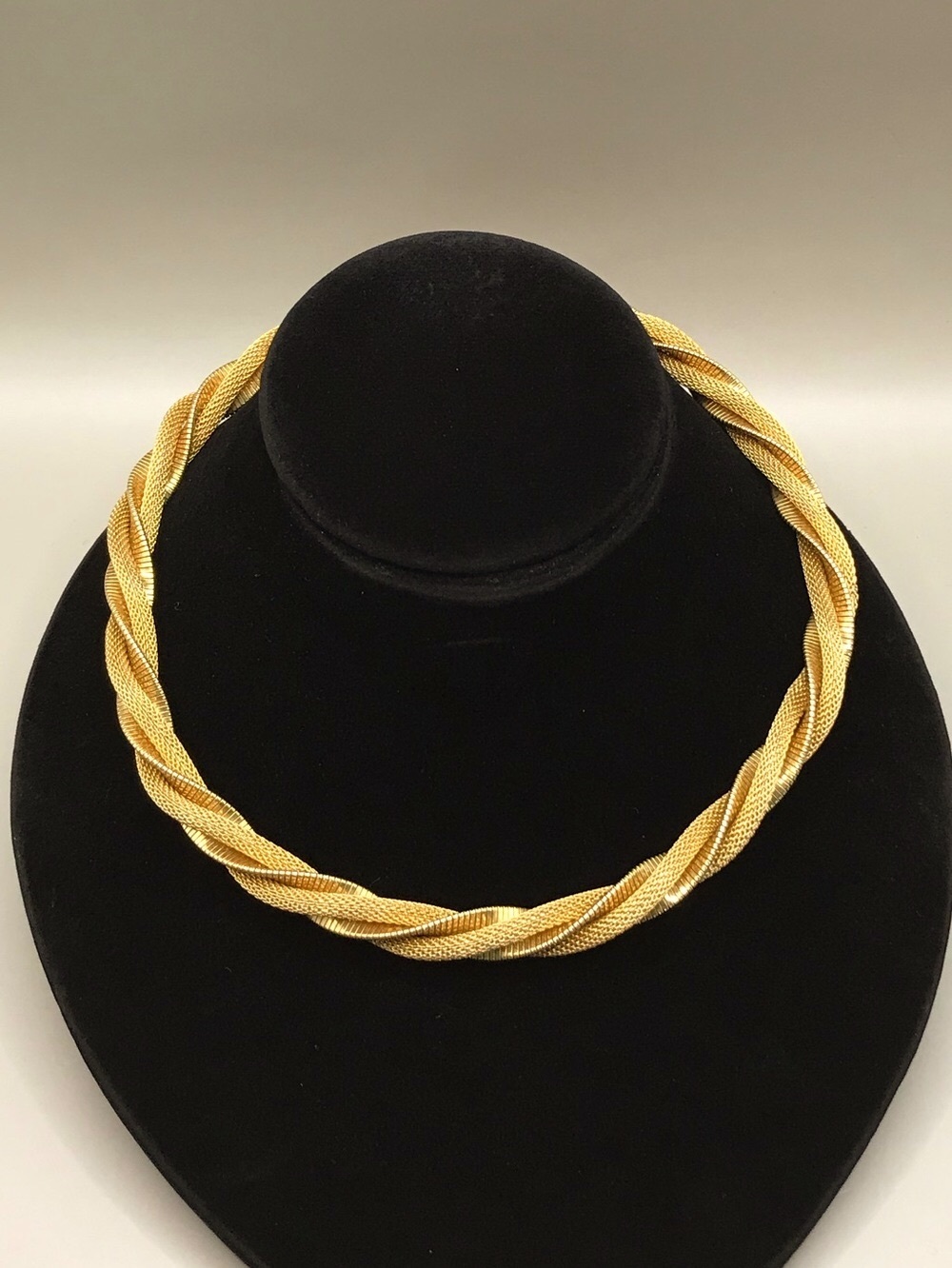 Twisted Mesh Rope Choker Necklace in Gold-Tone